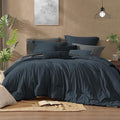Monbix Twin XL Comforter Set Navy Blue, Cationic Dyeing Bedding Set Reversible by Monbix