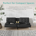 Flamaker Futon Sofa Bed Modern Folding Futon Set Convertible Recliner Lounge - Image 5