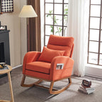 VINGLI Orange Linen Rocking Chair Nursery by VINGLI