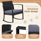 Greesum 3 Pieces Outdoor Furniture Set Patio Bistro Rocking Chairs - Image 3