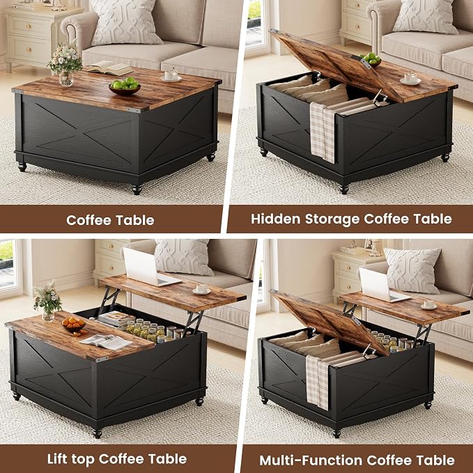 ALLSTAND 31.5" Lift Top Coffee Table - Image 6