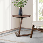 Mid-Century 2-piece Wingback Accent Chair and Table Set Beige Brown Solid - Image 3
