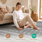 cotiled Boho 7x9 Area Rug for Living Room: Large Moroccan Washable Rug | Stain - Image 4