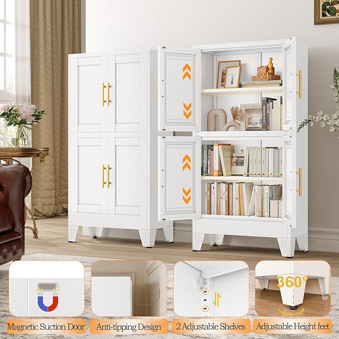 GAIOUS 47.25" Metal Pantry Cabinet, Storage Cabinets - Image 6