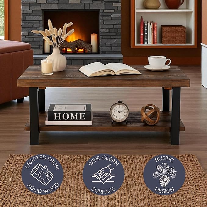 Alaterre Furniture Pomona Rustic Coffee Table - Image 4