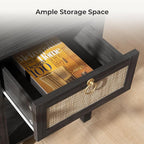 SICOTAS Rattan Nightstand, Rattan Decor Drawer - Image 6