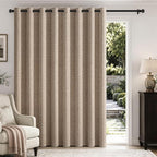 MIULEE Extra Wide 100% Blackout Linen Curtains 100x96 Copper Brown | Room by MIULEE