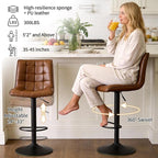 FIRAVOE Counter Height Bar Stools, Swivel Bar Stools Set of 2 - Image 3