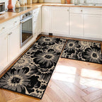Findosom Washable Kitchen Rug Set of 3, Non Slip High-Low Textured Floral - Image 7