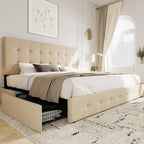 Allewie Upholstered King Size Platform Bed Frame by Allewie