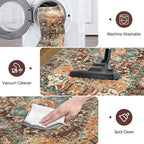 Yamaziot Washable Runner Rug, 2x10 Non-Slip Boho Hallway Kitchen Rug | Stain - Image 5