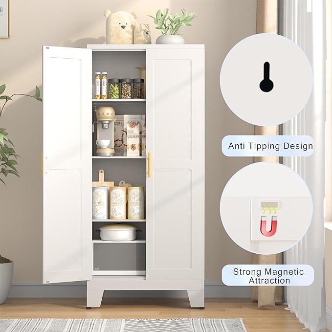 GAIOUS 61.02" Pantry Cabinet, Kitchen Pantry Storage Cabinets - Image 5