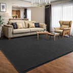 6x9 Area Rugs for Living Room Non Slip Dorm Bedroom Rug, Dark Grey | Modern - Image 3