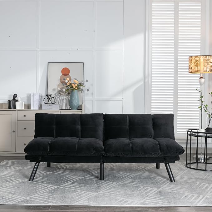 GDFStudio Hayezc Loveseat Sofa, Convertible Sofa Bed, 2-in-1 Folding Modern by GDFStudio