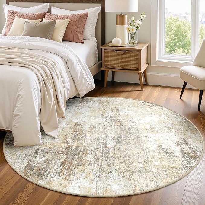 RELEANY Washable Round 4ft Area Rug by RELEANY