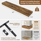 fuqing Floating Shelves for Wall, Wall Mounted Wood Floating Shelf - Image 3