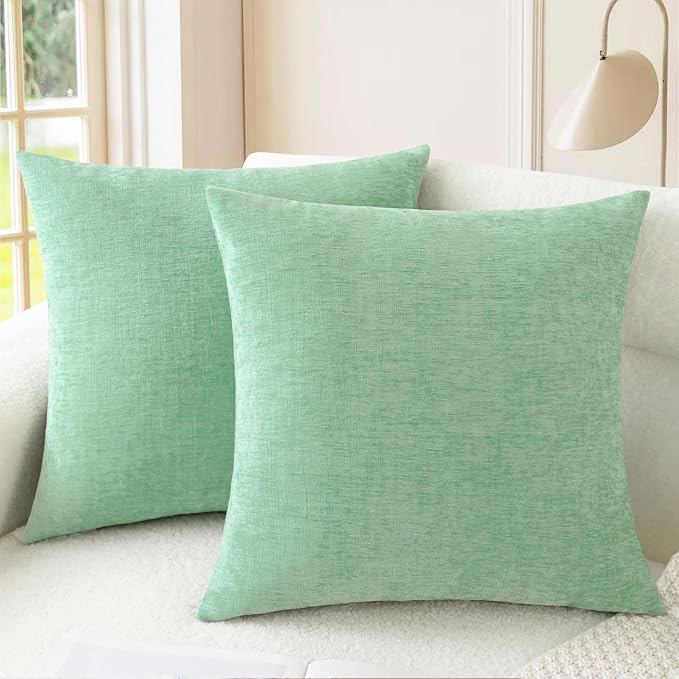CaliTime Decorative Couch Throw Pillow Covers 24 X 24 Inches Grey Green | Pack by CaliTime