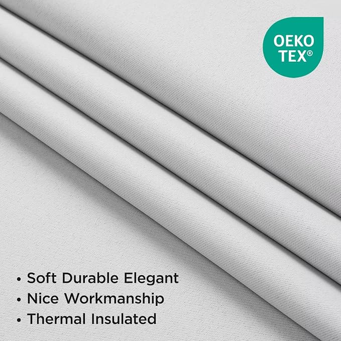 Joydeco 96 Inch 60% Blackout White Curtains 2 Panels, Elegant Soft Sheer - Image 5