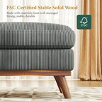 Vesgantti Large Ottoman for Modular Sofa, 29.5" Corduroy Ottoman - Image 4