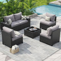 Aoxun Patio Furniture Set, Widen Armrests Wicker Outdoor Sectional by Aoxun