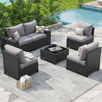 Aoxun Patio Furniture Set, Widen Armrests Wicker Outdoor Sectional by Aoxun