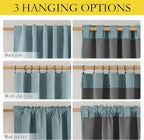 NICETOWN Skylark Blue Full Blackout Back Tab Linen Curtains - Image 6