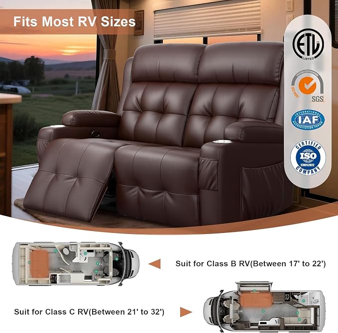 RV Loveseat Recliner Sofa, Wall Hugger Recliners - Image 7