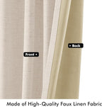 MIULEE 100% Blackout Linen Curtains 42 x 63 Inch Cream Beige 2 Panels | Thermal - Image 6