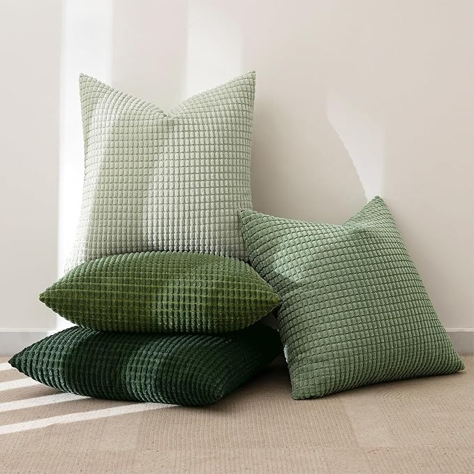 MIULEE Sage Green Pillow Covers 20x20 Inch Set of 4 Spring Boho Farmhouse Home - Image 5