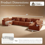 168" Cloud Sectional Couch, Comfort U Shaped Sofa - Image 2