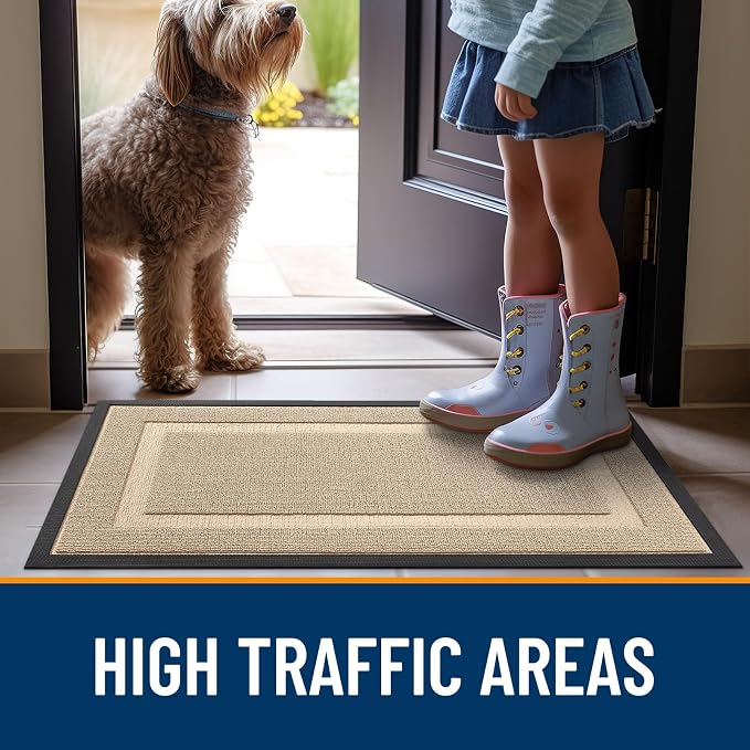 OLANLY Front Door Mat Outside 33x21, All-Season Heavy-Duty Rubber Doormat | - Image 6