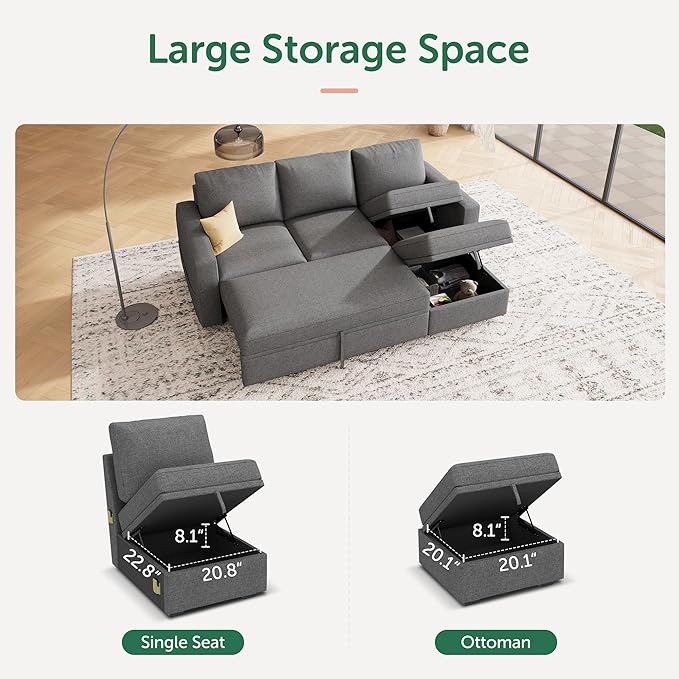 HONBAY Modular Sectional Sleeper Sofa - Image 6