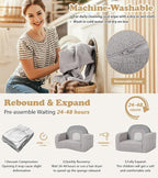 Foryoomi Kids Couch, 2-in-1 Soft Toddler Couch Fold Out - Image 7