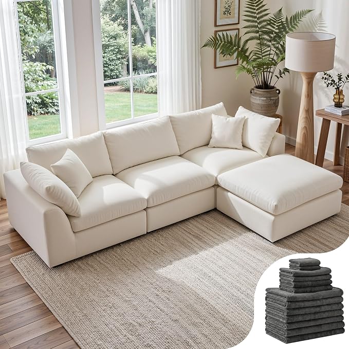 Amsleekey 108" Cloud Sectional Couches, by Amsleekey