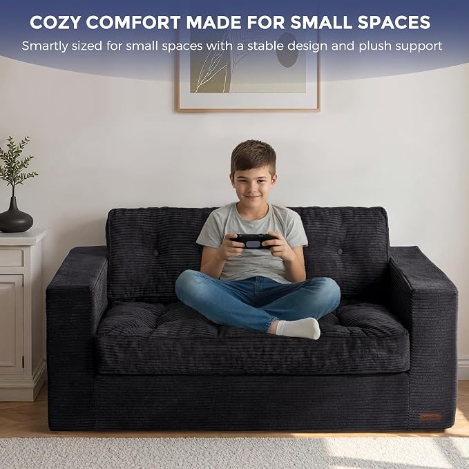 MAXYOYO Loveseat Sofa Couch, Upholstered Bean Bag Chair Cloud 2-Seat - Image 3