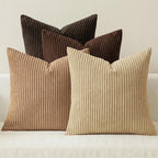 MIULEE Fall Corduroy Decorative Throw Pillow Covers Dark Brown 18x18 | Set of 4 by MIULEE