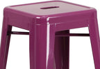 Flash Furniture Commercial Grade 30" High Backless Purple Indoor-Outdoor - Image 7