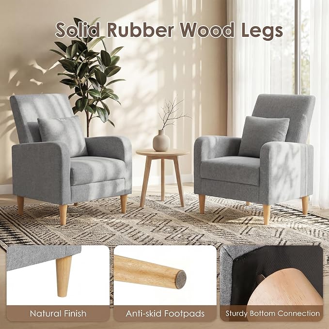 COLAMY Mid-Century Modern Upholstered Accent Chair - Image 6