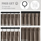 Topfinel 84 Inches Long Pinch Pleated Semi Sheer Curtains, Dark Flax Blended - Image 3