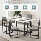 HUGROVE 5 Piece Dining Set, 47.24'' Faux Marble Dining Table Set - Image 6