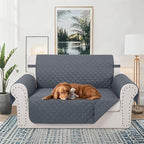 Reversible Loveseat Couch Sofa Covers, Dark Blue | Loveseat Covers - Image 2