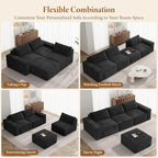 Vesgantti 114" Modular Sectional Boneless Couch, Modern 3 Seater Sofa - Image 8