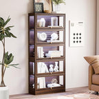 Display Cabinet with Acrylic Glass Doors, 5-Tiers Curio Cabinet with LED - Image 3