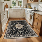 RELEANY Washable Area Rug, Water Repellent, Pet Friendly, Vintage Floral Boho - Image 4