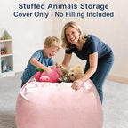 Lukeight Stuffed Animals Storage Bean Bag Chair Cover - Image 2