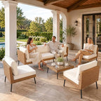Aoxun 7-Piece Patio Furniture Set, Wicker Outdoor Furniture - Image 3