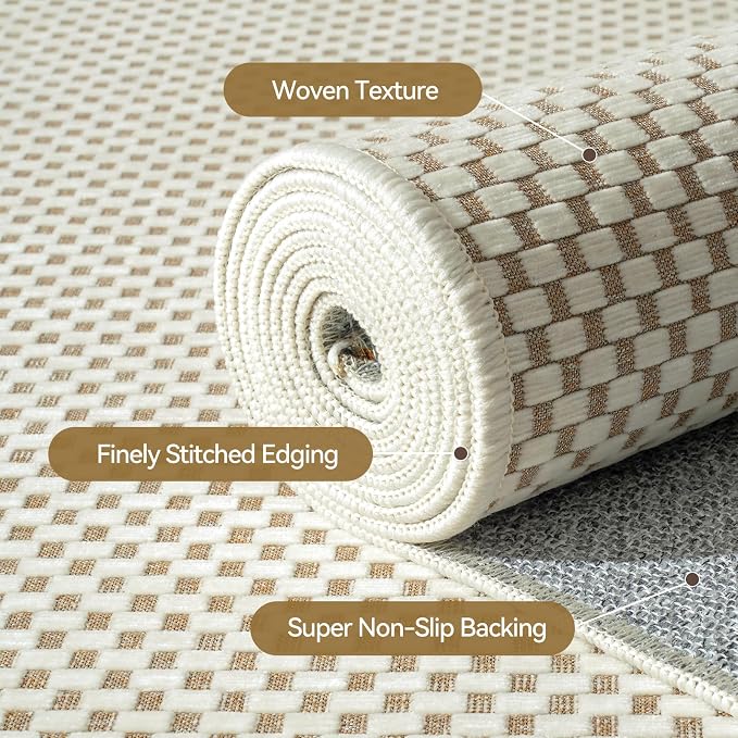 Indoor Front Door Mat Entryway Rug Non Slip Washable Beige 2x3 ft | Front Entry - Image 5