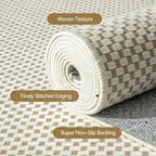Kitchen Runner Rug Mat Non Slip Hallway Runner Washable Beige 2x6 ft | Boho - Image 5