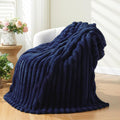 NEWCOSPLAY Fleece Ribbed Cozy Throw Blanket by NEWCOSPLAY