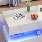 Uspeedy 39.37in Large High Glossy LED Coffee Table - Image 5